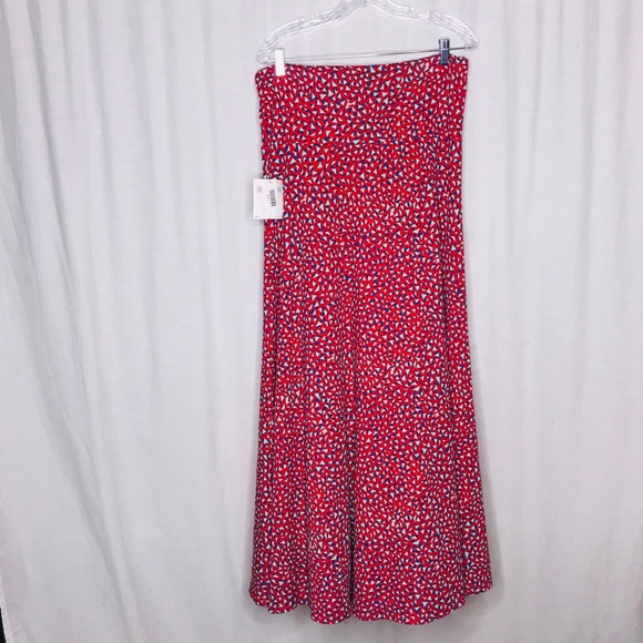 LuLaRoe Dresses & Skirts - NWT Lularoe Red Blue Maxi Skirt L NEW